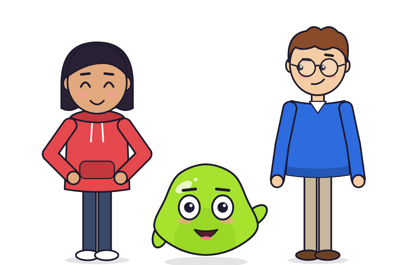 Mia, Wob and Ollie, the Word Wobble cast